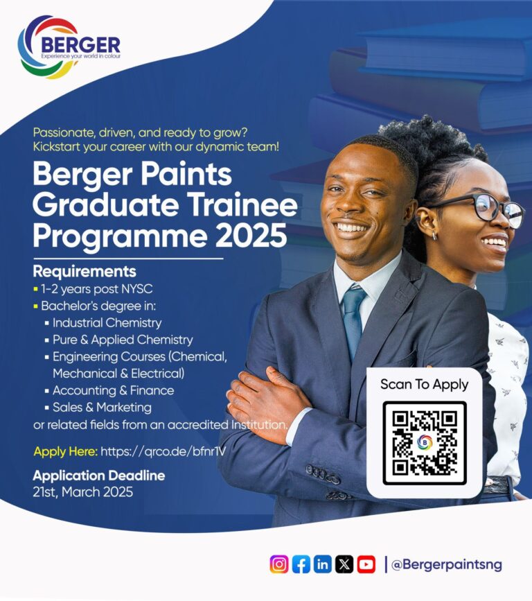 Berger Paints Nigeria 2025 Graduate Trainee Program