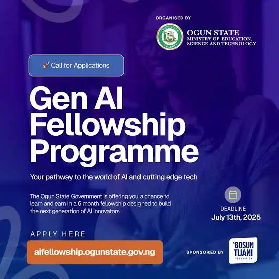 Call for Applications: Ogun State Gen Al Fellowship Programme | N50,000 Monthly Stipend